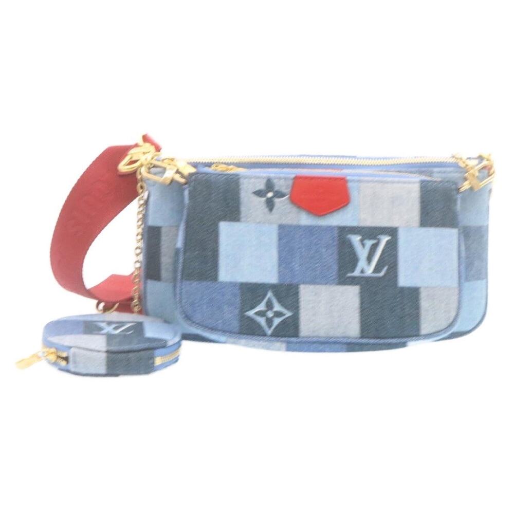 Louis Vuitton Denim Multi Pochette Accessoires Shoulder Bag Brown